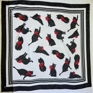 NWT Jason Wu For Target Black & White Cat Lightweight White Scarf